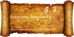 Gyurcsek Henrietta névjegykártya