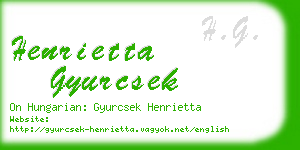 henrietta gyurcsek business card